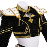 Kpop Demon Hunters Zoey Cosplay Costume Black Golden Dance Outfit Becostume