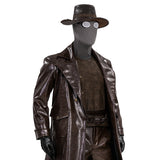 Spider Man Noir Cosplay Costume Halloween Outfit Brown Leather Suit Becostume