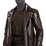 Spider Man Noir Cosplay Costume Halloween Outfit Brown Leather Suit Becostume