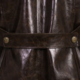 Spider Man Noir Cosplay Costume Halloween Outfit Brown Leather Suit Becostume