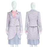 Wicked Witch Glinda Uniform Cosplay Costume Halloween Striped Suit Who Cosplay BEcostume