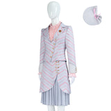 Wicked Witch Glinda Uniform Cosplay Costume Halloween Striped Suit Who Cosplay BEcostume