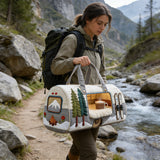Whimsical RV Quilted Travel Duffle Bag Funny Shopping and Work Canvas Bag