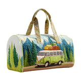 Evergreen Forest Ride Quilted Duffle Bag Foldable Duffel Motorcycle Travel Sports Gym Bag