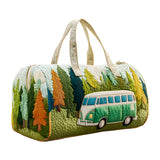 Cozy Forest Camper Quilted Duffle Bag Large Sports Travel Bag Print Basics Garment Duffle Bag