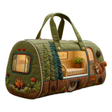 Whimsical RV Quilted Travel Duffle Bag Funny Shopping and Work Canvas Bag