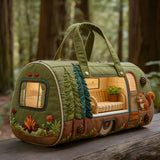 Whimsical RV Quilted Travel Duffle Bag Funny Shopping and Work Canvas Bag