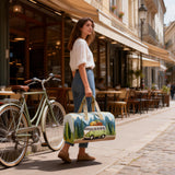 Evergreen Forest Ride Quilted Duffle Bag Foldable Duffel Motorcycle Travel Sports Gym Bag