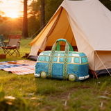 Autumn Hippie Van Quilted Duffle Bag Foldable Duffle Bag Large Canvas Sport Gym Travel Bag