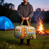 Cozy Camper Quilted Duffle Bag Lightweight Duffle Garment Bag Basketball Gym Weekend Travel Bag
