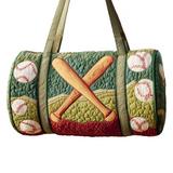 Wildroad Retro Sports Quilted Duffle Bag Vintage Baseball Basketball Tennis Patchwork Travel Gym Bag