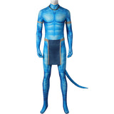 Avatar 2 Cosplay Avatar The Way of Water Costume Jake Sully Blue Jumpsuit