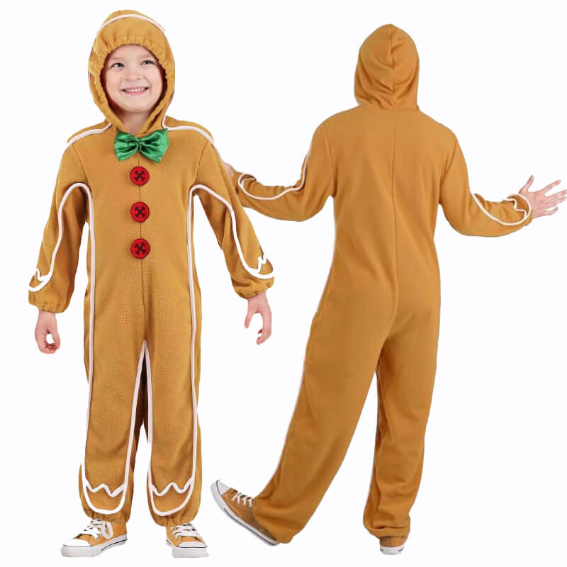 Kids Gingerbread Man Costume with Hoodie Ghost Rider Gingerbread Man S