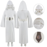 Kids Star Wars Princess Leia White Cosplay Costume Leia White Robe Halloween Party Suit