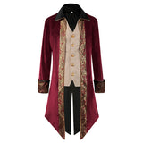 Men's Steampunk Gothic Medieval Tailcoat Victorian Frock Coat Vintage Uniform Jacket BEcostume