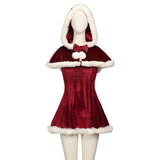 Love Actually 2023 Costume Retro Christmas Dress with Cape BEcostume