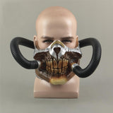 Mad Max Immortan Joe Mask Half Face Steampunk Jaw Mask with Tube Halloween Mask BEcostume