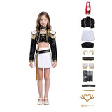 Kpop Demon Hunters Mira Cosplay Costume Black Golden Halloween Huntrix Outfit Becostume