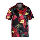 BEcostume 2023 One Piece Monkey D. Luffy Floral Shirt Luffy Flower Hawaiian Full Set with Hat