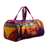 Hippie Van Quilt Duffle Bag  Workout Travel Bag Funny Shopping Work Canvas Bag