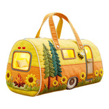 Whimsical RV Quilted Travel Duffle Bag Funny Shopping and Work Canvas Bag