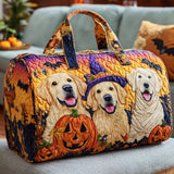 Cute Dog Quilted Duffle Bag Weekender Overnight Bag Funky Dog Carry-On Gym Bag Becostume