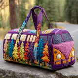 Hippie Van Quilt Duffle Bag Outdoor Fishing Travel Bag Sports Gym Weekend Bag Carry on Bag