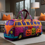 Spooky Journey Quilted Duffle Bag Large Canvas Sports Gym Trave Bag Carry on Duffle Bag