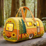 Whimsical RV Quilted Travel Duffle Bag Funny Shopping and Work Canvas Bag