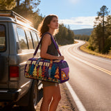 Hippie Van Quilt Duffle Bag Outdoor Fishing Travel Bag Sports Gym Weekend Bag Carry on Bag