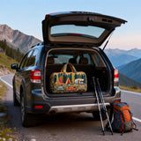 Hippy Van Quilted Duffle Bag Bus Print Airport Duffle Tote Large Canvas Camping Travel Bag