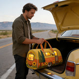 Whimsical RV Quilted Travel Duffle Bag Funny Shopping and Work Canvas Bag