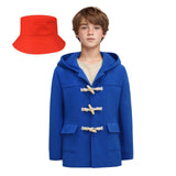 Kids Paddington Bear Blue Coat Cosplay Costume Halloween Costume Becostume