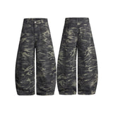 Unisex American Retro Camo Curved Hip Hop Oversized Wide Leg Pants BEcostume