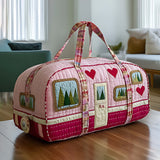 Colorburst Van Quilted Duffie Bag Foldable Garment Carry on Block Print Travel Bag Gym Bag
