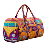 Hippy Van Cozy Camper Quilted Duffle Bag Goth Clothing Storage Bag Camping Overnight Travel Bag