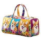 Hippie Van Cute Puppy Design Quilted Duffle Bag Overnight Travel Bag Becostume