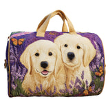 Cute Dog Quilted Duffle Bag Weekender Overnight Bag Funky Dog Carry-On Gym Bag Becostume