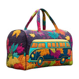Evergreen Forest Ride Quilted Duffle Bag Foldable Duffel Motorcycle Travel Sports Gym Bag