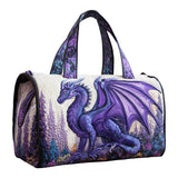 Bookish Dragon Quilted Duffle Bag Vintage Goth Travel Tote Bag Becostume