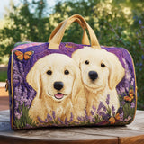 Cute Dog Quilted Duffle Bag Weekender Overnight Bag Funky Dog Carry-On Gym Bag Becostume