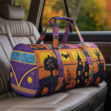 Spooky Journey Quilted Duffle Bag Large Canvas Sports Gym Trave Bag Carry on Duffle Bag