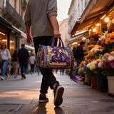 Majestic Dragon Quilted Duffle Bag Collapsible Laundry Tote Vintage Goth Travel Canvas Bag