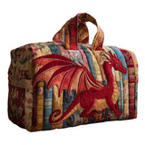 Majestic Dragon Quilted Duffle Bag Collapsible Laundry Tote Vintage Goth Travel Canvas Bag