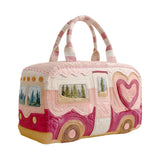 Cozy Camper Quilted Duffle Bag Lightweight Duffle Garment Bag Basketball Gym Weekend Travel Bag
