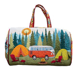 Hippie Bus Quilted Duffle Bag Foldable Carry on Weekender Overnight Bag Becostume