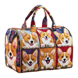 Hippie Van Cute Puppy Design Quilted Duffle Bag Overnight Travel Bag Becostume