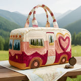Cozy Camper Quilted Duffle Bag Lightweight Duffle Garment Bag Basketball Gym Weekend Travel Bag
