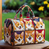 Hippie Van Cute Puppy Design Quilted Duffle Bag Overnight Travel Bag Becostume