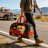 Whimsical RV Quilted Travel Duffle Bag Funny Shopping and Work Canvas Bag
